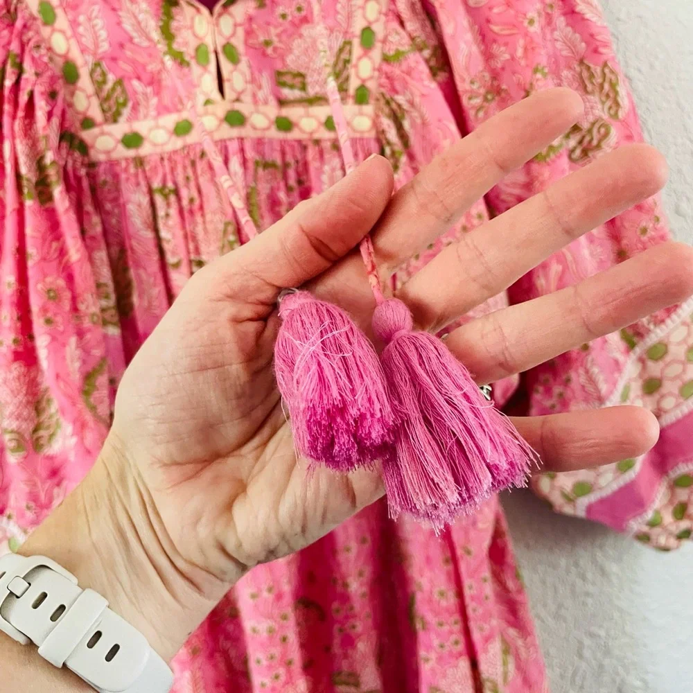 Cleobella Pink and Gold Patterned Mini Dress - Picture 10 of 13